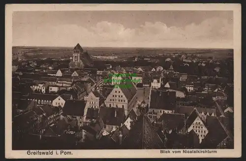 151079 AK Greifswald i. Pom. Blick vom Nicolaikirchturm um 1930