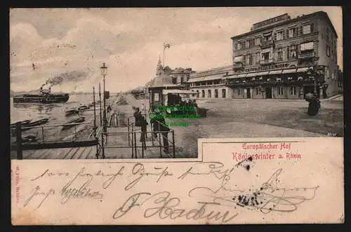 150918 AK Königswinter a. Rhein Hotel Europäischer Hof 1904