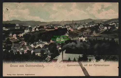 150866 AK Gummersbach mit der Mühlenstraße Panorama 1905