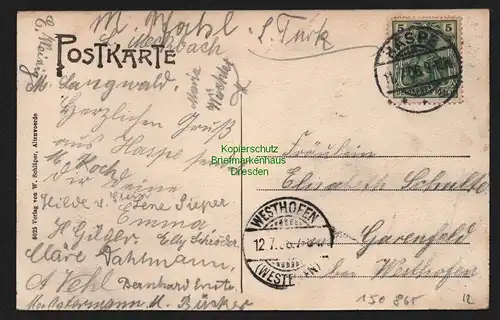 150865 AK Haspe 1906 Hasper Talsperrebecken Staumauer Stauseeseite 1904 erbaut