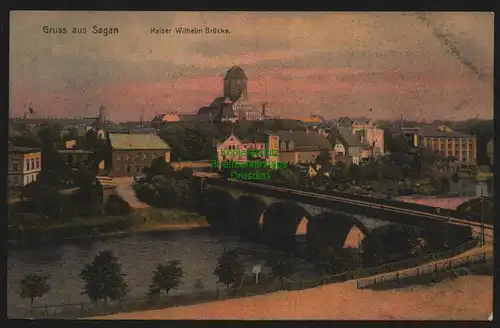 150372 AK Sagan Zagan 1907 Kaiser Wilhelm Brücke
