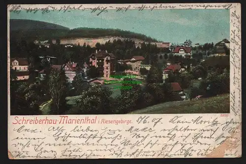 150374 AK Szklarska Poreba Schreiberhau Marienthal i. Riesengebirge  1907