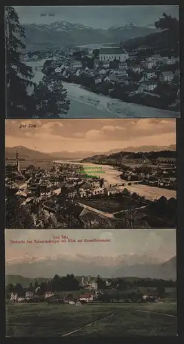 150254 3 AK Bad Tölz Panorama 1908 Rückseite kalvarienberg Benediktenwand