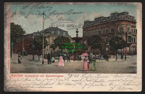 149746 AK Aachen 1902 Kaiserplatz Kaiserbrunnen