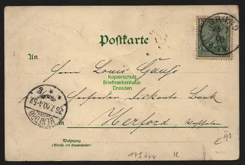 149744 AK Bad Grund im Harz 1900 Hübichenstein Denkmal