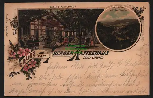 149839 AK Bad Grund Litho 1906 Iberger Kaffeehaus