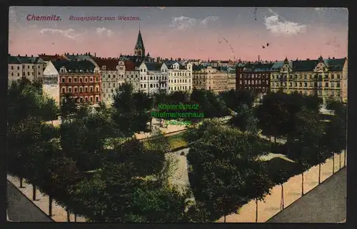 149823 AK Chemnitz Rosenplatz von Westen 1916