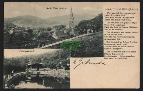 149743 AK Oerlinghausen Panorama Süd-West Seite Kirche Schopkebad 1905