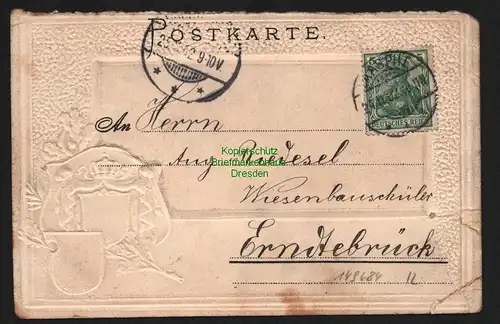 149684 AK Schloss Wittenstein 1902 Wappenprägekarte