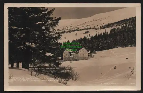 149654 AK Riesengebirge Blaugrundbaude 1937 Winter Schnee Fotokarte