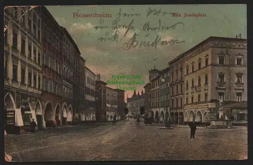 149394 AK Rosenheim 1915 Max Josefsplatz