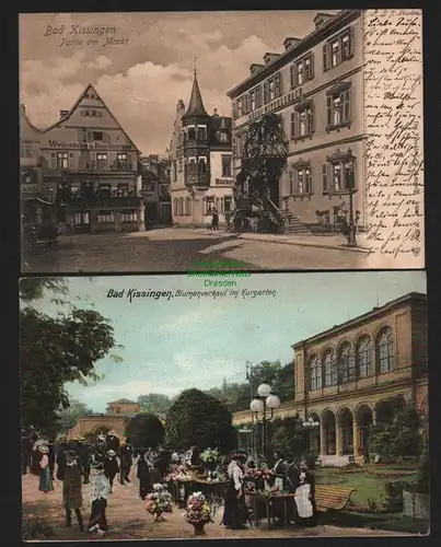 149410 2 AK Bad Kissingen 1906 Hotel Wittelsbach Restaurant Weinstuben Bäckerei