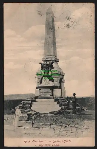149316 AK Vysokov Wysokow Hohenfeld Reiter Denkmal auf dem Schlachtfeld um 1910