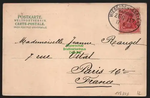 149343 AK Wiesbaden 1903 Kath. Kirche Waterloodenkmal Louisenplatz