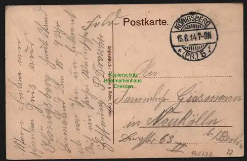 148772 AK Königsberg Preußen 1914 Am Münzplatz