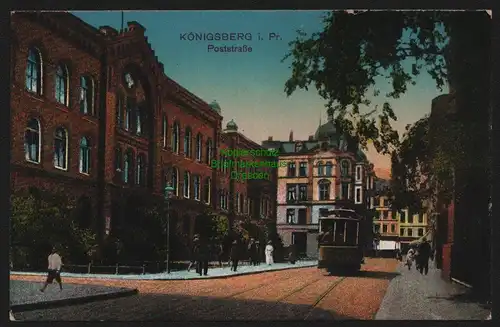 148790 AK Königsberg Pr. Poststraße Straßenbahn 1929
