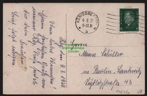 148790 AK Königsberg Pr. Poststraße Straßenbahn 1929