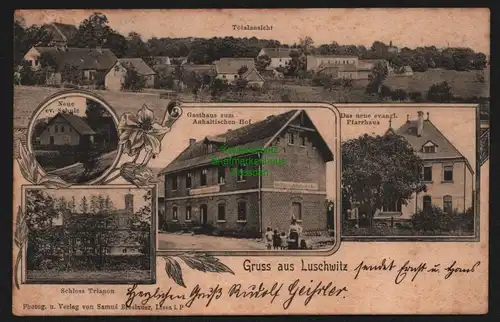 147772 AK Luschwitz Prov. Posen Wloszakowice 1906 Schule Schloss Trianon Gasthof