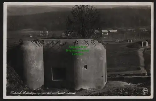 147786 AK Tschechischer Befestigungsgürtel im Sudetenland Bunker Fotokarte 1939