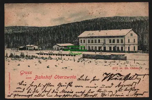 147855 AK Oberzwota Bahnhof im Winter 1899