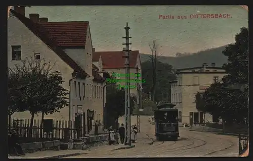 147775 AK Dittersbach bei Waldenburg Schlesien Straßenbahn Straße 1911