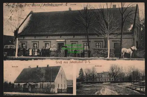 147781 AK Jakobsdorf Oberschlesien Jakubowice 1921 Schule Schloss Gasthaus von