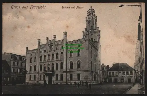 147856 AK Fraustadt Wschowa Rathaus und Markt 1906