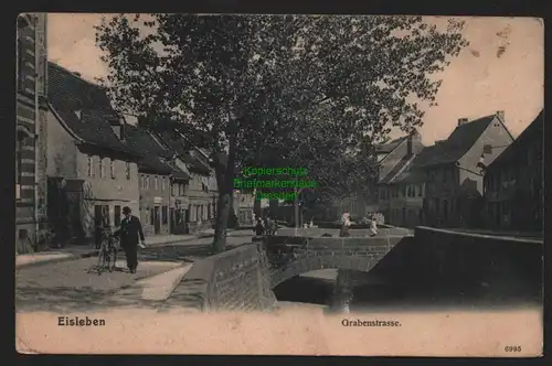147758 AK Eisleben Grabenstrasse um 1900 Brücke über den Graben