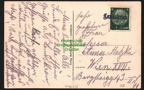 146645 AK Landskron Sudetengau Standbad um 1938 Notstempel