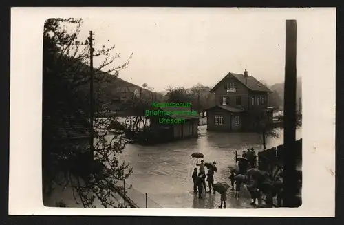 146745 AK Zaberfeld Kr. Heilbronn Bahnhof Hochwasser Überschwemmung um 1930