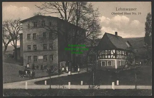 146935 AK Lehmwasser Kr. Waldenburg i. Schles. 1912 Oberdorf Haus No. 19 Hilger