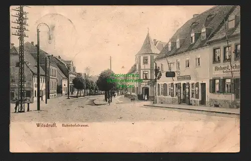 146820 AK Wilsdruff 1906 Bahnhofstrasse Bäckerei Seilerei