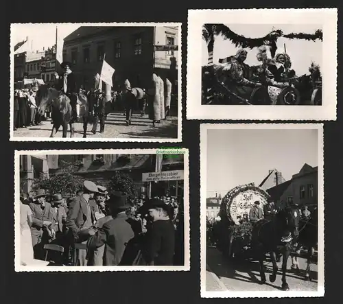 146874 4x Foto Werbik Schlesien 1935 Trachten beim Erntedankfest Winzerfest