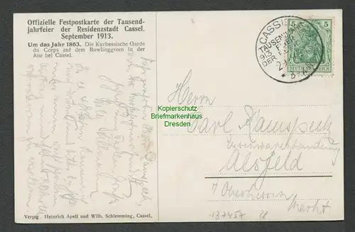 137457 AK Tausend- Jahrfeier Residenzstadt Cassel 1913 Offizielle Festpostkarte