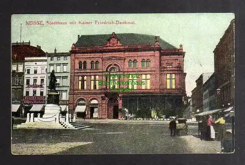 135785 AK Nysa Neisse Neiße 1910 Stadthaus Kaiser Friedrich Denkmal Hotel Weiss