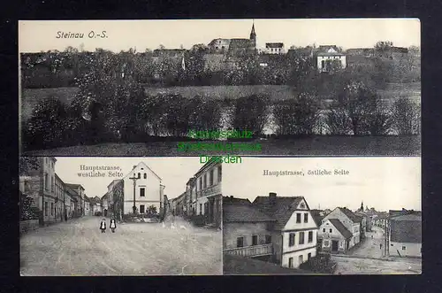 135314 AK Steinau O.-S. Hauptstrasse westliche Seite Östliche Seite um 1910