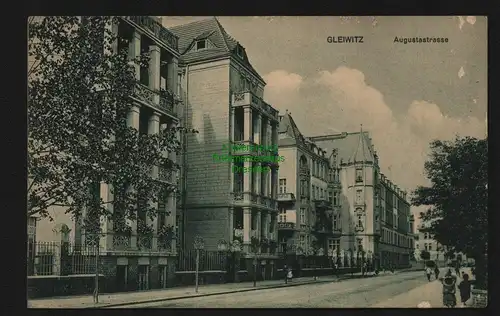 135597 AK Gleiwitz Gliwice 1912 Wohnhäuser an der Augustastrasse