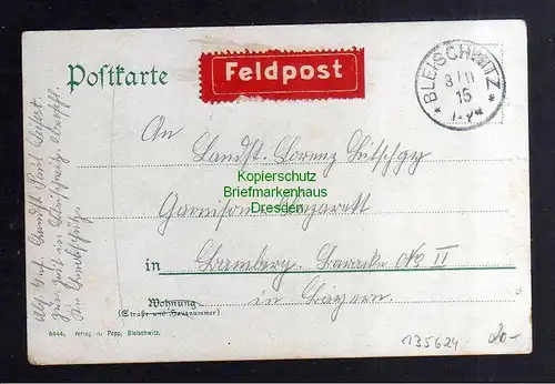 135624 AK Bliszczyce Bleischwitz O.-S. Totale Beamtenschule 1915 Feldpost