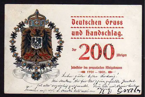 75853 AK Wappen Berlin 1901  200 Jährige Jubelfeier d. preuss. Königshauses 1701