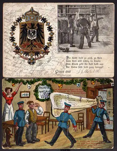 60278 2 AK Mainz Militär Reserve hat noch … Tage 1912 Wappen