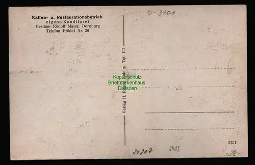 20207 AK Dornburg Cafe Maier Kaffee u. Restaurationsbetrieb Schloß Rüger Loburg