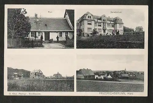 20211 AK Friedrichsbrunn Harz, Post, Sanatorium, Verlag:  Ohm Nordhausen