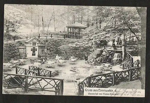 20573 AK Eberswalde 1907 Wasserfall mit Mücke Denkmal
