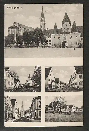 20435 AK Weißenhorn um 1920 Oberes Tor altes Rathaus Stadtpfarrkirche