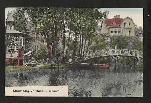 20632 AK Strausberg Vorstadt Annatal Brücke um 1920