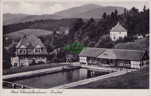 155600 AK Bad Charlottenbrunn Jedlina-Zdroj Freibad um 1935