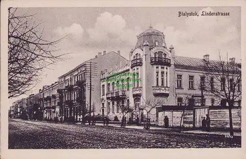 155666 AK Bialystok 1917 Lindenstrasse Deutsche Feldpost