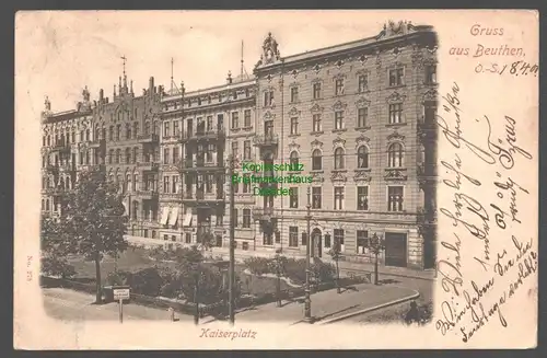 155440 AK Beuthen Bytom O.-S. 1900 Oberschlesien Kaiserplatz Colonialwaren Tabak