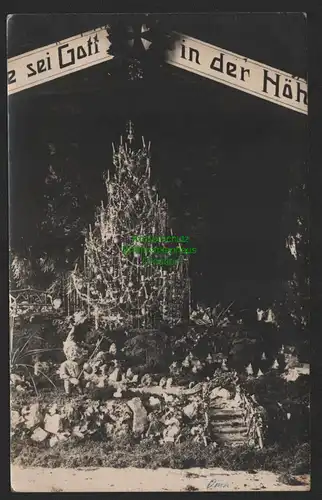 151416 AK Kriegsweihnachten um 1915 Weihnachtsbaum Fotokarte Zwerg