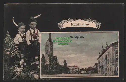 151380 AK Holzkirchen Marktplatz 1906 Kinder